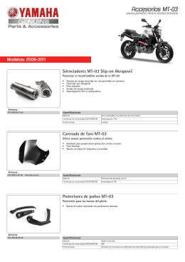 Accesorios MT-03 - Yamaha Motor Europe