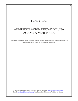 Dennis Lane ADMINISTRACIÓN EFICAZ DE UNA AGENCIA