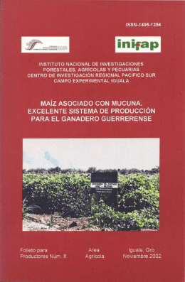 MAÍZ ASOCIADO CON MUCUNA. r