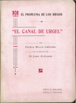 "EL CANAL DE URGEL" - Fons Sol
