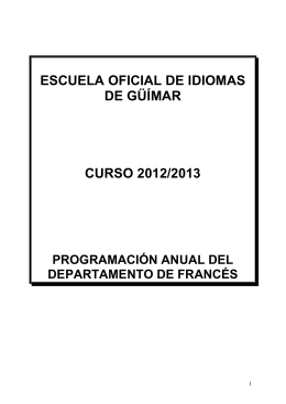 ESCUELA OFICIAL DE IDIOMAS DE GÜÍMAR CURSO 2012/2013