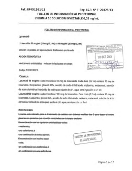 Lyxumia 10 solución inyectable 0,05 mg/mL