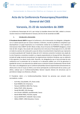Acta de la Conferencia Paneuropea/Asamblea General del CSEE