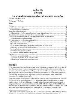 La cuestión nacional en el estado español