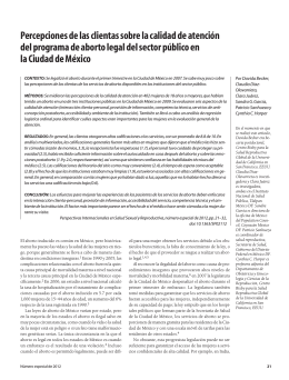 Percepciones de las clientas sobre la calidad