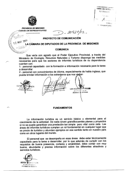 PROYECTO DE COMUNICACIÓN - DiputadosMisiones.gov.ar