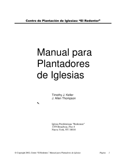Manual para Plantadores de Iglesias `
