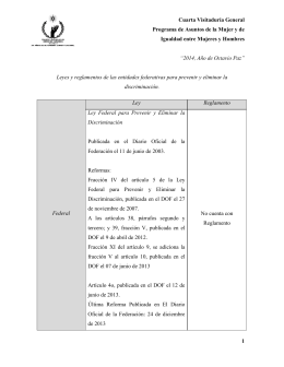 Cuarta Visitaduría General Programa de Asuntos de la Mujer y de