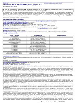 LODIMA GROUP INVESTMENT 2000, SICAV, S.A.