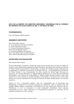 acta de la sesión, de carácter ordinario, celebrada por el consejo de