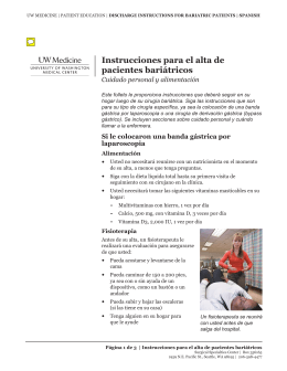 Instrucciones para el alta de pacientes bariátricos