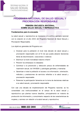 programa nacional de salud sexual y procreación responsable