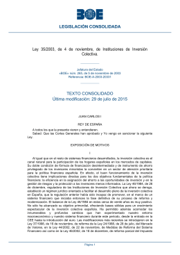 Ley 35/2003, de 4 de noviembre, de Instituciones de