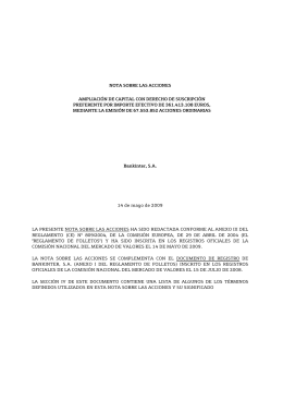 nota sobre las acciones ampliación de capital con