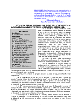 pleno ordinario - Ayuntamiento de Llerena