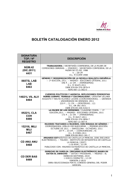 BOLETÍN CATALOGACIÓN ENERO 2012