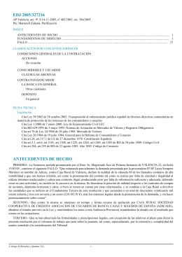 EDJ 2005/327216 ANTECEDENTES DE HECHO