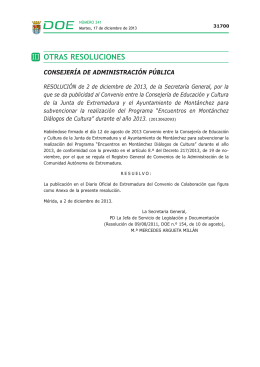 OTRAS RESOLUCIONES - Diario Oficial de Extremadura