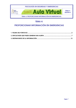 TEMA 4: PROPORCIONAR INFORMACIÓN EN EMERGENCIAS