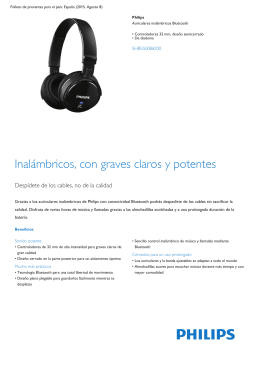 Product Leaflet: Auriculares inalámbricos Bluetooth