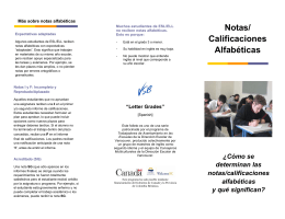 Notas/ Calificaciones Alfabéticas