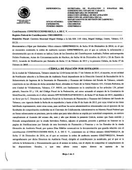 Cédula de fijación por estrado al contribuyente - SPF