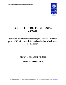 SOLICITUD DE PROPUESTA 63/2010