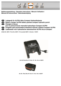 Ladegerät für ALFRA Akku-Compact Hydraulikstanze Battery