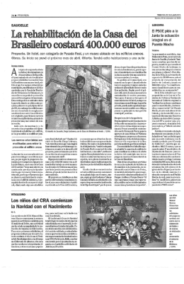 La rehabilitación de la Casa del Brasileiro costará 400.000 euros