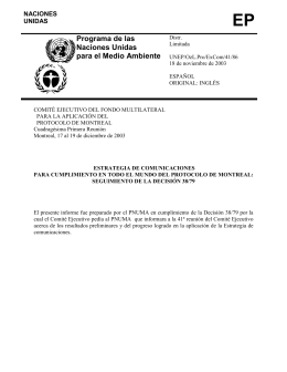 EP Programa de las Naciones Unidas para el Medio Ambiente