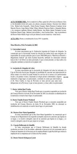 1 ACTA NUMERO 1920 - Colegio de Abogados de La Plata