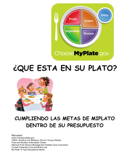 ¿QUE ESTA EN SU PLATO?