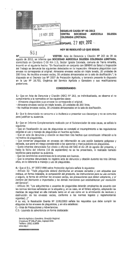 2 8 NOV 2812 CONTRA SOCIEDAD AGRICOLA IGLESIA