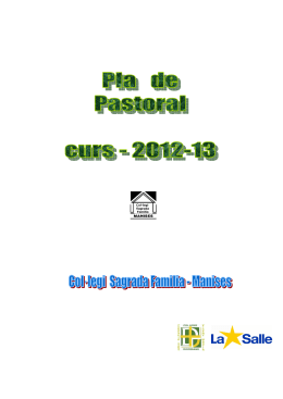 Plan de Pastoral 2012-2013 - Colegio Sagrada Familia de Manises