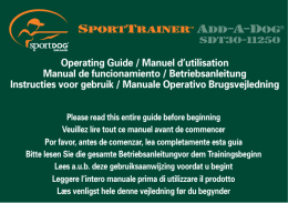 Operating Guide / Manuel d`utilisation Manual de
