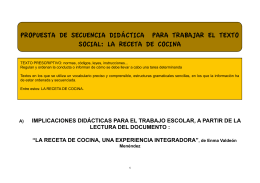 PROPUESTA DIDÁCTICA- LA RECETA