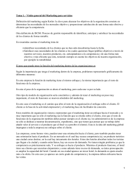 Tema 1.− Visión general del Marketing para servicios Definición del