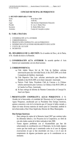 Acta de concejo Nº 010 - Municipalidad de Perquenco