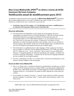Notificación anual de modificaciones para 2015
