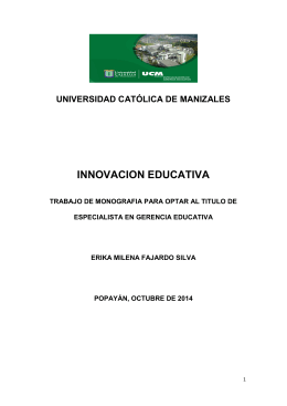 INNOVACION EDUCATIVA - Universidad Católica de Manizales