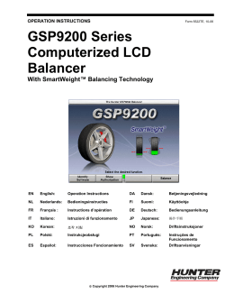 GSP9200 Series Computerized LCD Balancer With SmartWeight