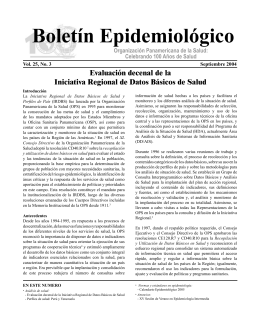 Boletín Epidemiológico, Vol. 25, No. 3, 2004