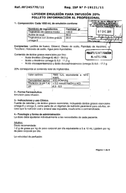 LIPIDEM EMULSIÓN PARA INFUSIÓN 20%