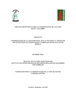 area de importancia para la conservacion de las aves aicas