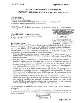 Reage liofilizado para solución inyectable 50 unidades