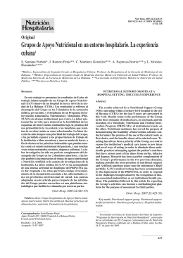 Original Grupos de Apoyo Nutricional en un entorno hospitalario. La