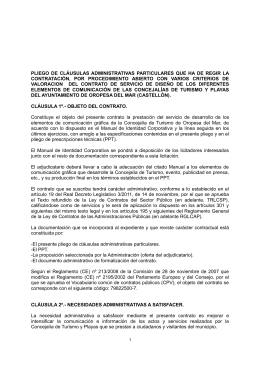 pliego de cláusulas administrativas particulares que ha de regir la