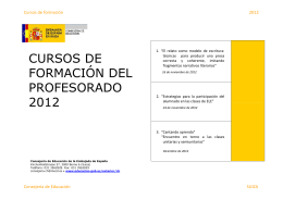 Convocatoria 2012 de Cursos de formación para el profesorado de