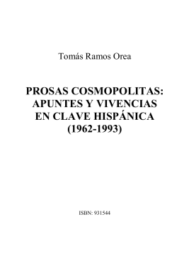 Prosas Cosmopolitas: Apuntes y Vivencias en Clave Hispánica