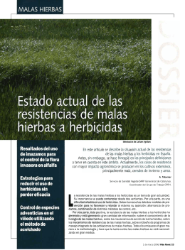 Estado actual de las resistencias de malas hierbas a herbicidas